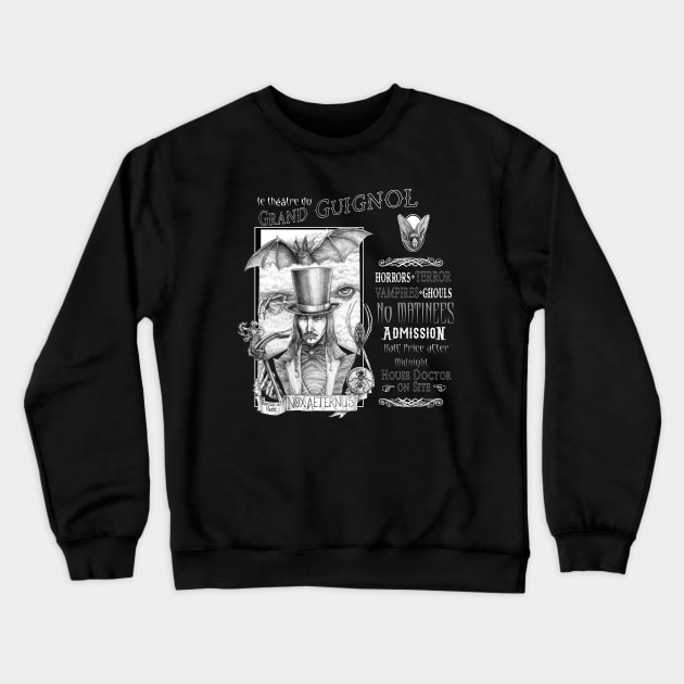 The Theater Grand Guignol Crewneck Sweatshirt by Vintage Crow Studios